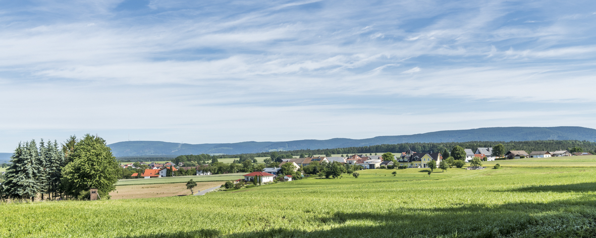 Panoramaaufnahme des Stadtteils Brüx.